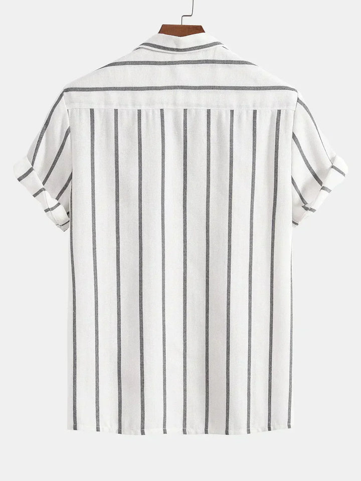 Men’s Striped Cuban Shirt & Shorts Set