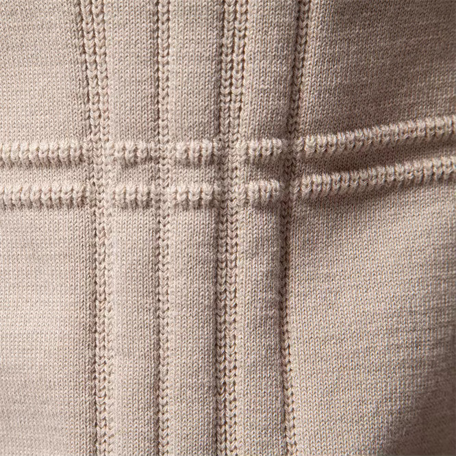 Structured Grid Cotton Sweater