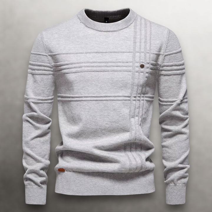 Structured Grid Cotton Sweater